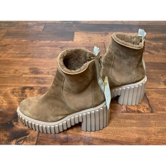 AGL Tiggy Brown Suede Fleece Lined Platform Block Heeled Boots, Size 40.5 | 10.5 - Picture 5 of 10